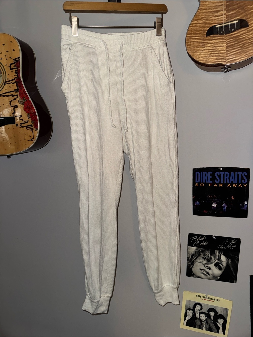 Gilly Hicks White Thermal Knit Joggers